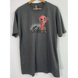 Marvel Universe Deadpool Men's T-shirt XL Gray Tee Turtle 100%‎ Cotton